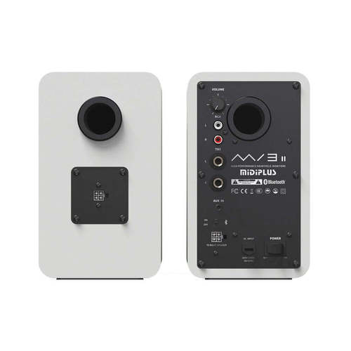 זוג מוניטורים לאולפן עם בלוטוס MiDiPlus MI3 V2 צבע לבן