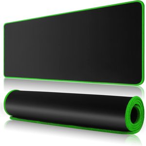משטח עכבר PAD MOUSE BLACK WITH GREEN EDGE