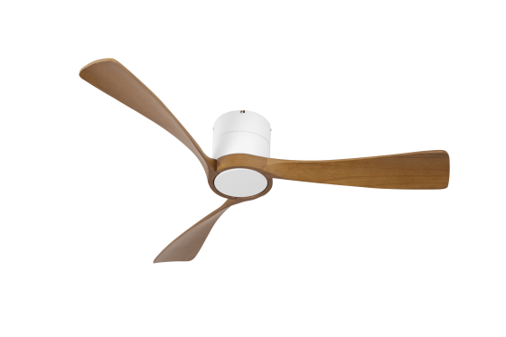  מאוורר "spectator"  צמוד תקרה DC 35W - גימור לבן - כנפיים עץ אגוז