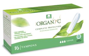 טמפונים אורגנים ללא מוליך - סופר 16 יחידות  Organ(y)c