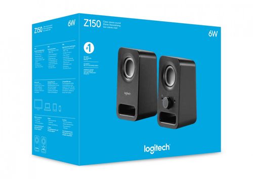 רמקולים למחשב Logitech 2.0 Multimedia Speakers Z150 Retail בצבע שחור במלאי