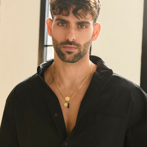סט שרשראות לגבר בזהב