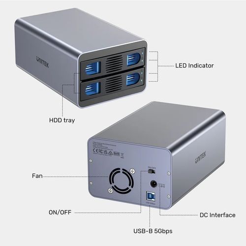 מארז חיצוני לדיסק קשיח - 2 כניסות Unitek S1308A01