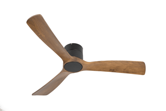  מאוורר  "FANATIC"  צמוד תקרה DC 35W - גימור שחור - כנפיים עץ אגוז