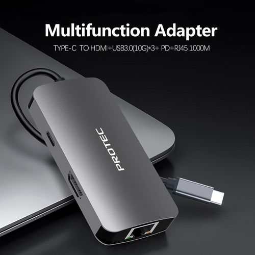 מולטיפורט 6-ב-1 ברזולוציית 4K עם רשת וטעינה Protec DM285