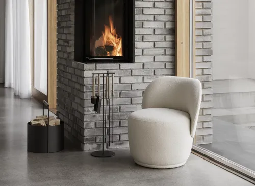  כורסא מסתובבת בוקלה בז KUON Swivel armchair Beige