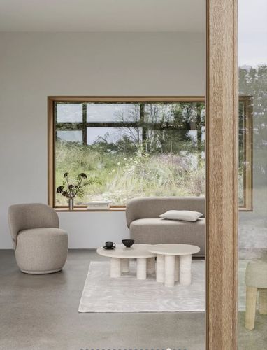  כורסא בוקלה בז' KUON armchair beige