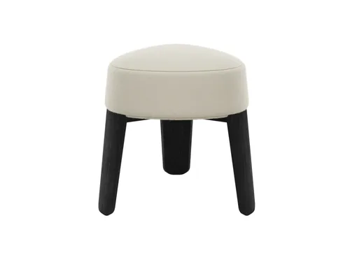 שרפרף 3 רגליים בד בוקלה בז' רגלים שחורות KUON Stool