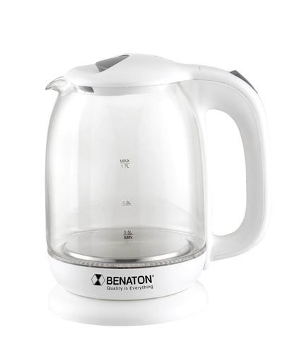 קומקום זכוכית לבן 1.8L תצוגת לד BENATON BT-8032