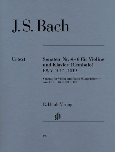 ספר תווים Bach Sonatas for Violin and Piano (Harpsichord) 4-6, BWV 1017-1019