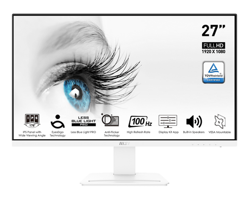 מסך מחשב לבן MSI MP273AW VESA+Tilt 27