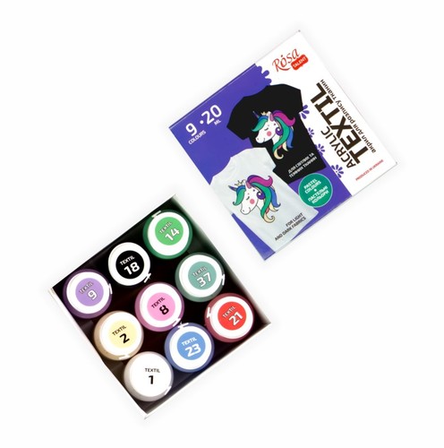 סט 9 צבעי בד ROSA TALENT ACRYLIC TEXTILE (גווני פסטל)