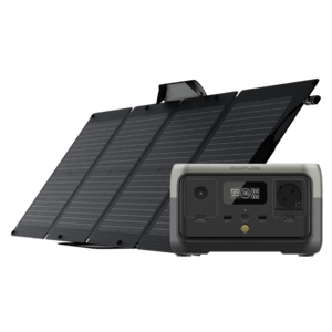 קיט סולארי ECOFLOW - תחנת כח RIVER2  LIFEPO4 קיבולת 0.256Kwh -הספק 0.3-06KW טעינה מהירה פאנל סולארי מתקפל 110W