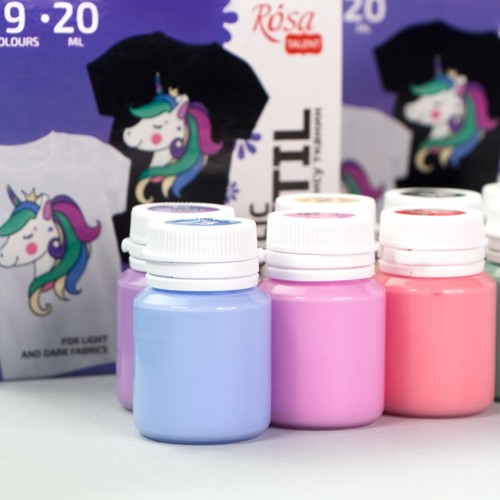 סט 9 צבעי בד ROSA TALENT ACRYLIC TEXTILE (גווני פסטל)