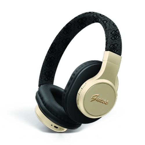 אוזניות קשת אלחוטיות GUESS BT Headset Script & Golg Metal Logo Brown