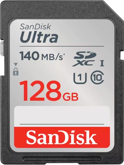 כרטיס זיכרון SanDisk Ultra SDXC UHS-I Class-10 - דגם SDSDUNB-128G-GN6IN - נפח 128GB