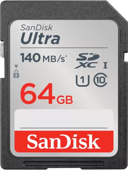 כרטיס זיכרון SanDisk Ultra SDXC UHS-I Class-10 - דגם SDSDUNB-064G-GN6IN - נפח 64GB