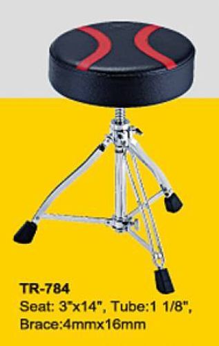כסא לתופים עגול ריפוד שחור אדום Powerbeat TR-784 DELUXE 
