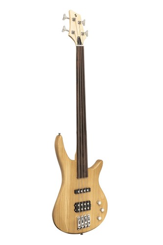 גיטרה בס Fusion דגם SBF-40 NAT FL ללא סריגים (Fretless) חברת Stagg