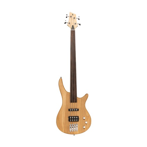 גיטרה בס Fusion דגם SBF-40 NAT FL ללא סריגים (Fretless) חברת Stagg