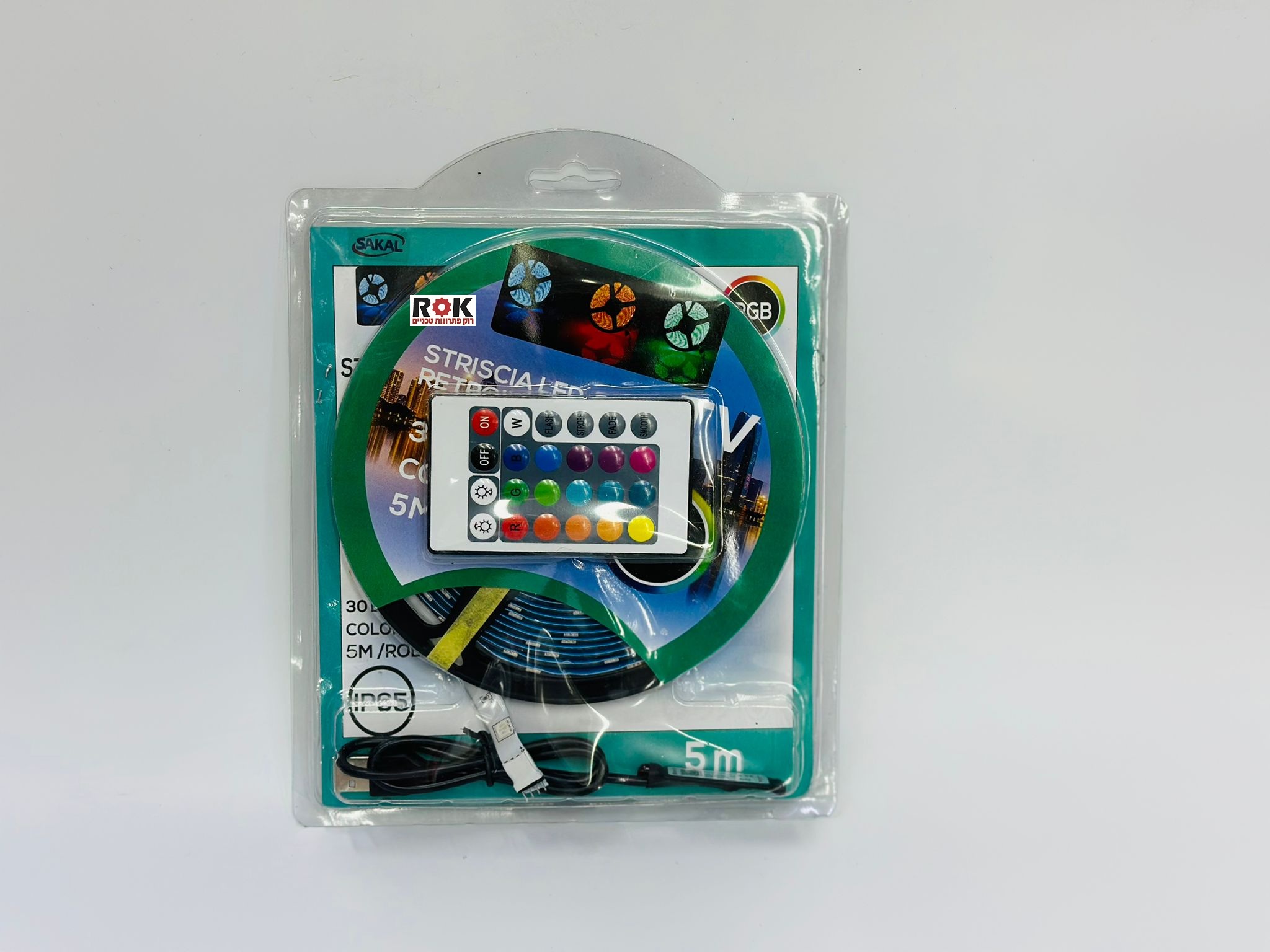 פס לדים צבעוני כולל שלט USB