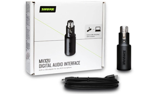 כרטיס קול - ממשק אודיו XLR- USB לחיבור מיקרופון - Shure MVX2U