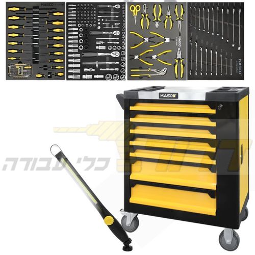  עגלת כלים 7 מגירות + דלת צד K3943BY כולל 209 חלקים