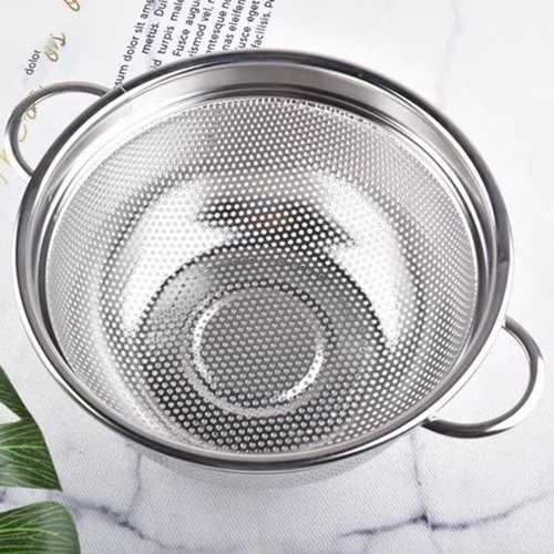 מסננת עגולה +שתי ידיות על רגליות 11*18 ס