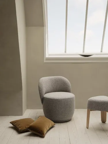  כורסא מסתובבת בוקלה שיטאקי KUON Swivel armchair Shitake