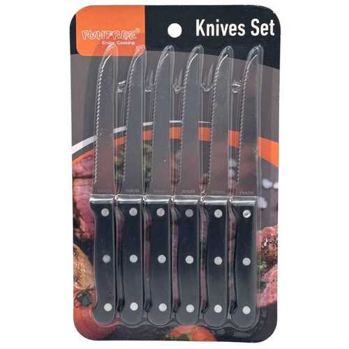 סט 6 סכיני סטיק ידית שחורה - YZ24-109