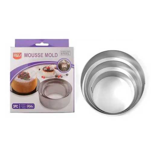 סט 3 מיקדים עגולים נירוסטה 8/10/12 ס