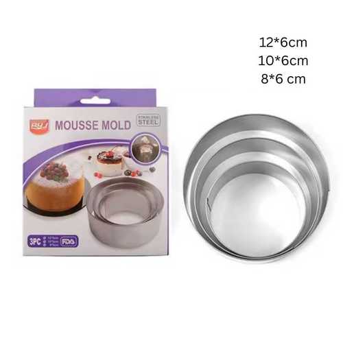 סט 3 מיקדים עגולים נירוסטה 8/10/12 ס