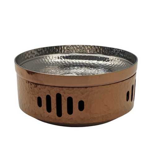 תבנית עגולה על סטנד מחזיק נר בצבע נחושת 19 ס