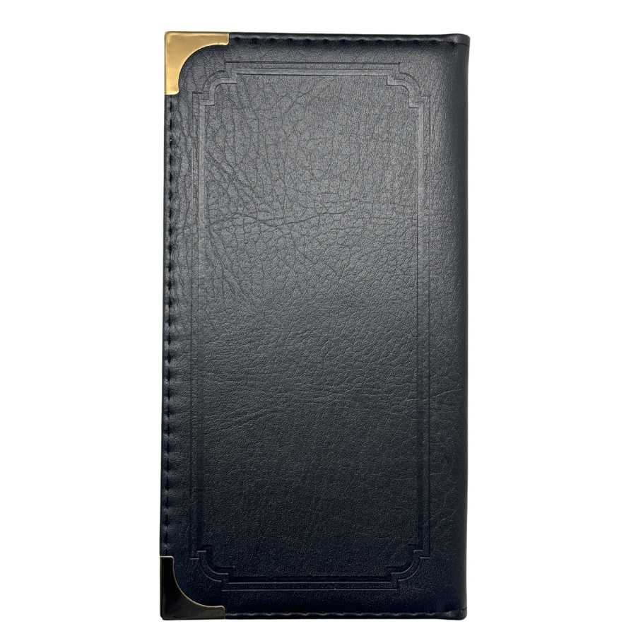 ספר חשבון נפתח עור שחור 25*13.5 - YZ24-156