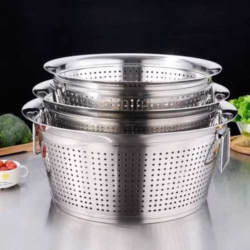 מסננת נירוסטה עגולה עם ידיות 49*24 ס