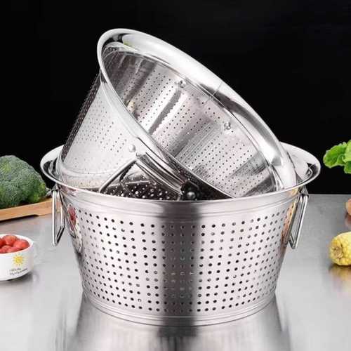 מסננת נירוסטה עגולה עם ידיות 49*24 ס