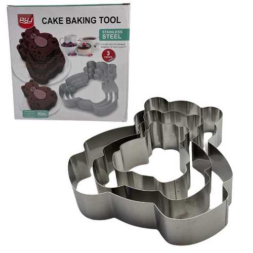 סט 3 מיקדי עוגות נירוסטה דובי - YZ24-61