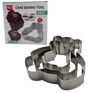 סט 3 מיקדי עוגות נירוסטה דובי - YZ24-61