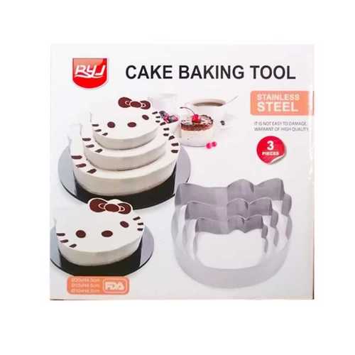 סט 3 מיקדי עוגות בצורת חתול - YZ24-63