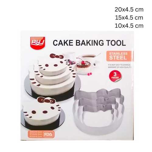 סט 3 מיקדי עוגות בצורת חתול - YZ24-63