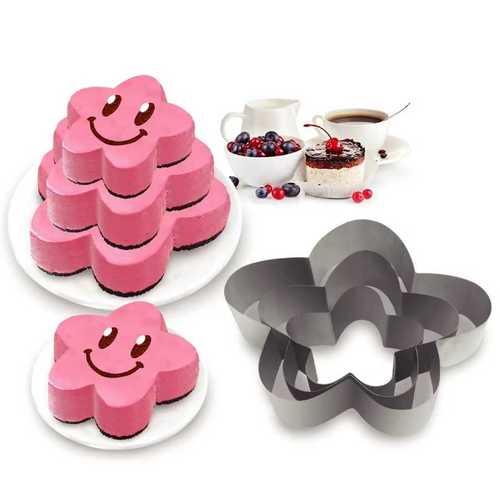 סט 3 מיקדי עוגות בצורת פרח 20/15/10 ס