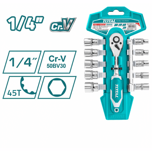 סט בוקסות 12 חלקים מקצועי D1/4 עם ידית ראצ'