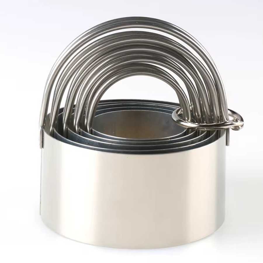 סט 5 מיקדים עגול נירוסטה 4.5/5.5/6.5/7.5/8.5 ס"מ - YZ24-91