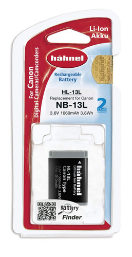סוללה נטענת חליפית לסוללה Canon NB-13L Hahnel