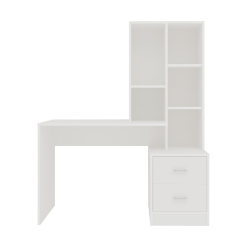 עמדת עבודה שולחן כתיבה עם 2 מגירות וספריה ברוחב 117 ס