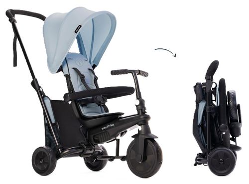 תלת אופן מתקפל סופר קומפקטי 6 ב 1 דגם STR3 עם היגוי בנגיעה - אפור בהיר