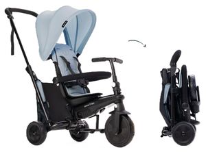 תלת אופן מתקפל סופר קומפקטי 6 ב 1 דגם STR3 עם היגוי בנגיעה - אפור בהיר