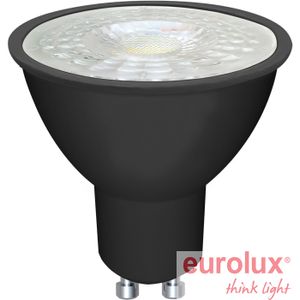 דיקרויקה לד 7 וואט גוף שחור 230V 2900K חיבור GU10 יורולוקס
