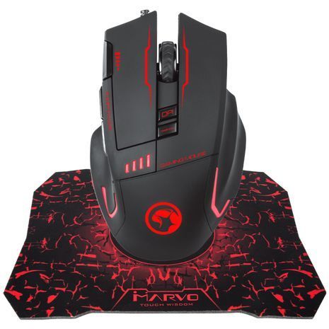 סט עכבר+משטח עכבר GAMING MARVO G909+G1 8D