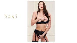 בגד תחרה חזיה פתוחה 3 חלקים | Baci Lingerie